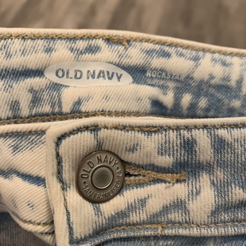 Old Navy Jeans Womens 6 Rockstar Super Skinny Light Blue Denim Raw Hem - Afbeelding 2 van 6