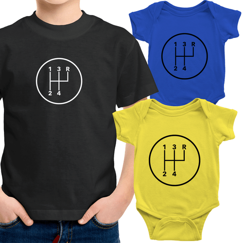 4 Speed Manual Transmission Toddler Kids Tee Youth T-Shirt Infant Baby Bodysuit  - Picture 1 of 35