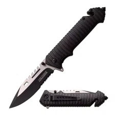 TAC FORCE SPRING OPEN ASSISTED TACTICAL 8.5" FOLDING POCKET KNIFE RESCUE BLADE