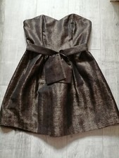 NEXT Prom DRESS Party BLACK GOLD Full SKIRT Tulle SIZE 10 NEW No Tags STRAPLESS