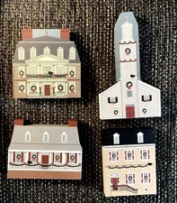 Cats Meow Village Colonial Virginia Christmas 4pc Set