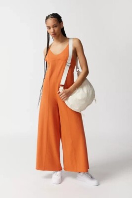 Out From Under Urban Outfitters Flo Wide-Leg Jumpsuit Dress Rust S New 277220