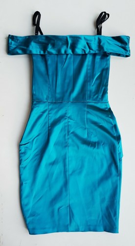 Sexy DIVA Pencil Dress TEAL 40s Formal Corset Cocktailkleid Schulterfrei 239£ - Bild 11 von 12