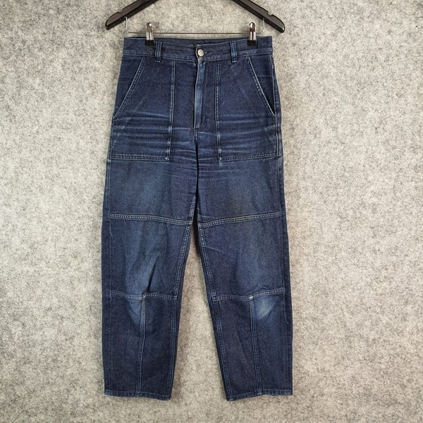 COS Jeans Womens 25 Blue Slim Barrel Leg Mid Rise Cropped Length 10096