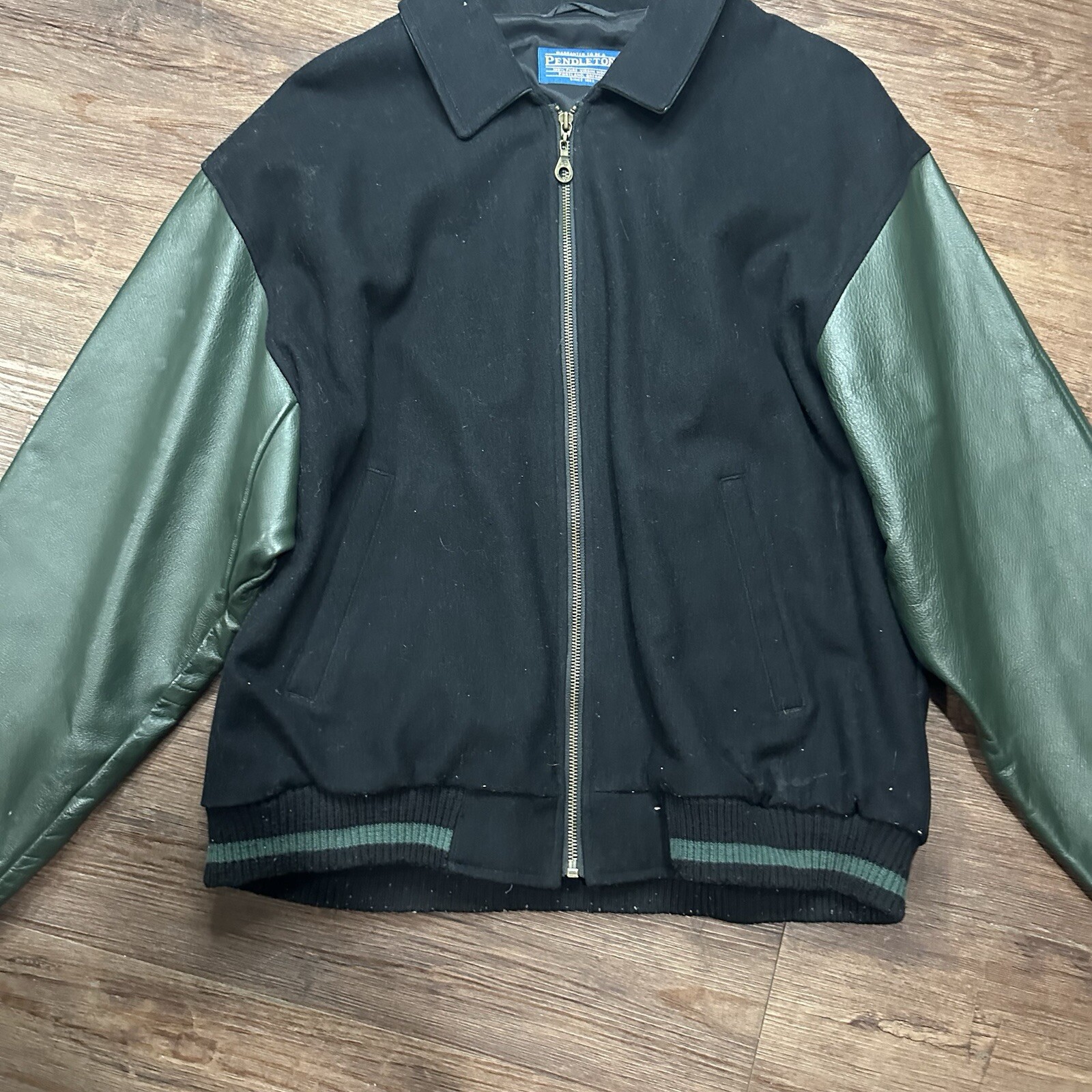 Vintage Pendleton Bomber Varsity Jacket Wool Slee… - image 4