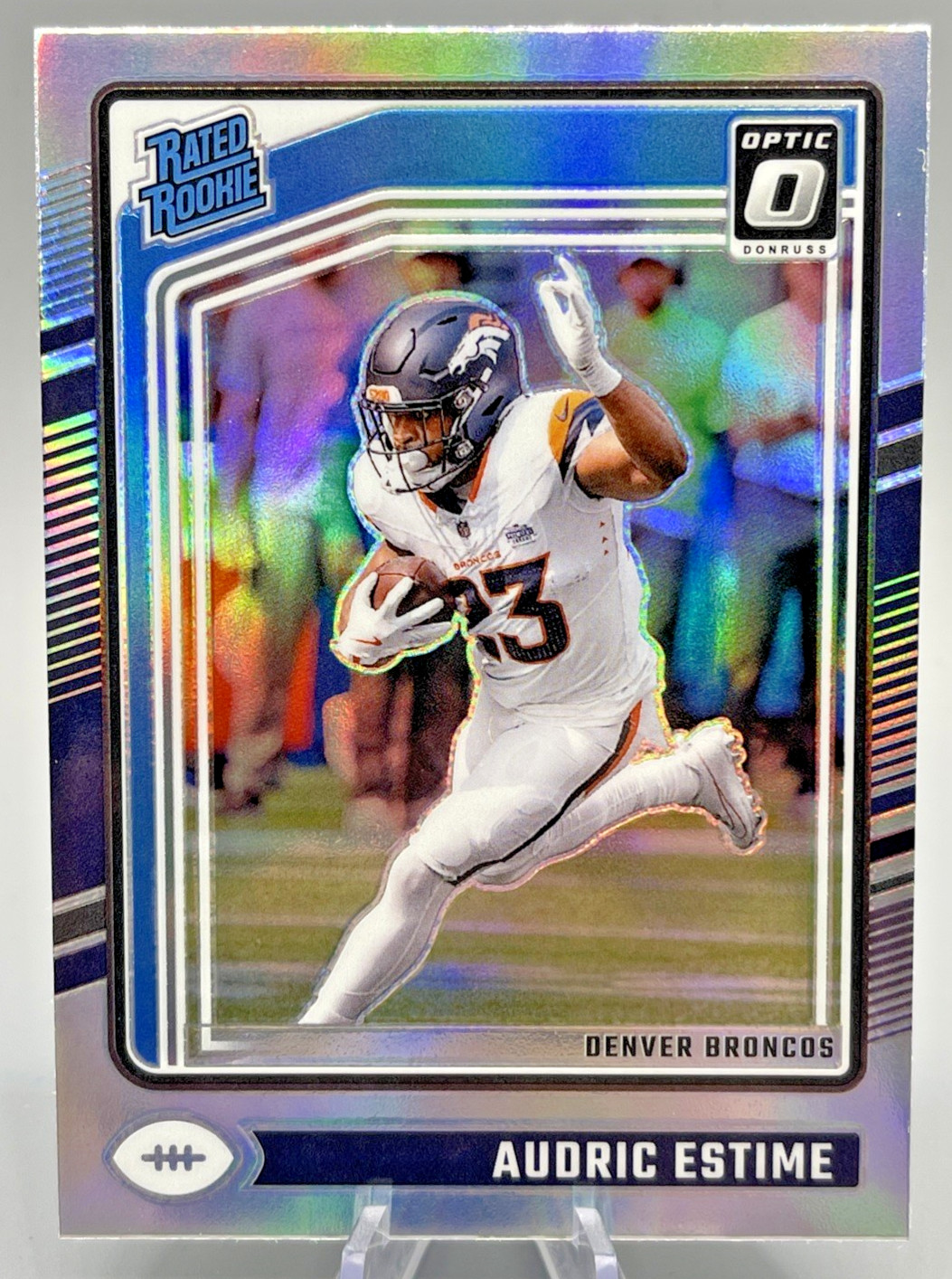 2024 Donruss Optic Audric Estime Silver Holo Prizm Rated Rookie RC #206 Broncos