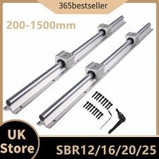 Image of 2PCS SBR12/16/20/25 Linear Rails+4PCS 4X SBR12/16/20/25/UU Bearing Blocks CNC UK