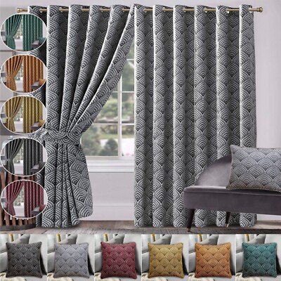 Moderne Luxus Jacquard Vorhänge Gefüttert Vorgefertigt Ring Top & Bleistiftfalte