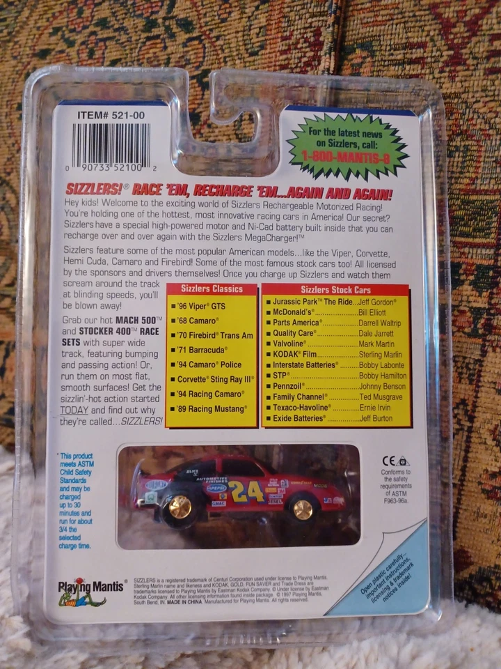 Jeff Gordon #24 Jurassic Park The Ride Sizzlers 1997 - Playing Mantis Metallic Foto 2 de 2