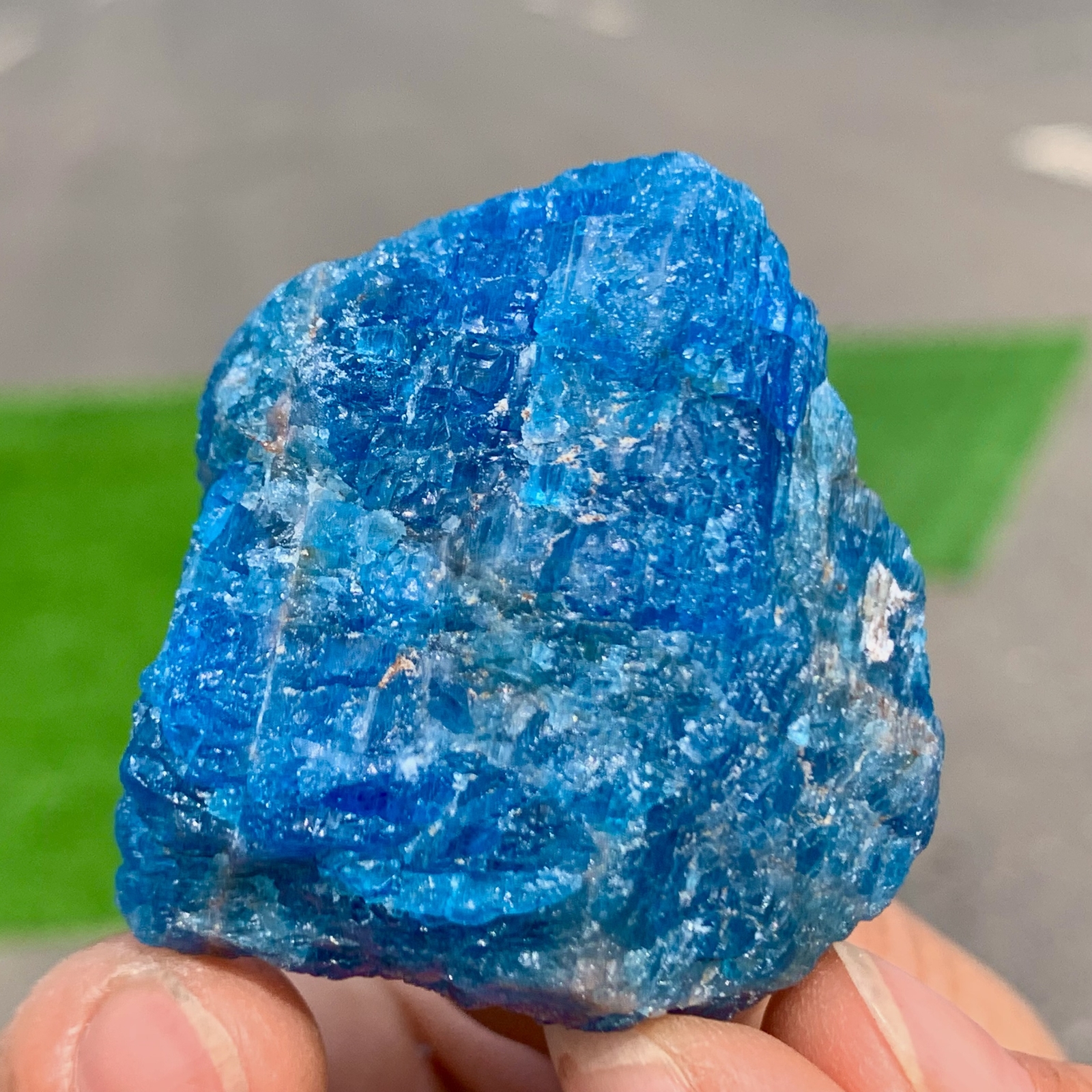 57G Natural Blue Apatite Quartz Rough Stone Mineral Specimen for Healing & Collection