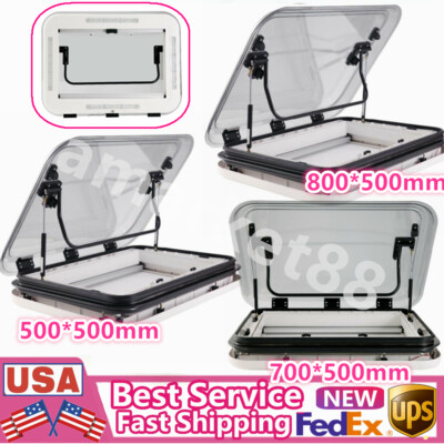 NEW RV Caravan Motorhome LED Skylight Roof Window Hatch MG16SL 500/700/800x500mm