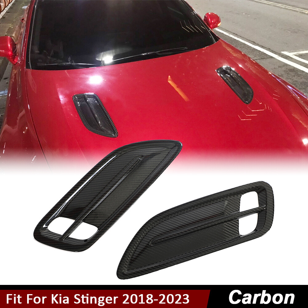 For Kia Stinger 2018-23 DRY CARBON Front Hood Inlet Air Intake Vents Grill Cover
