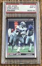 EMMITT SMITH DALLAS COWBOYS 1990 SCORE SUPPLEMENTAL ROOKIE CARD #101T PSA 9 MINT
