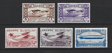 Egipto 1933 Aviación Mi. # 186 - 190 Juego Completo Goma Original Como Nueva Nunca Montada