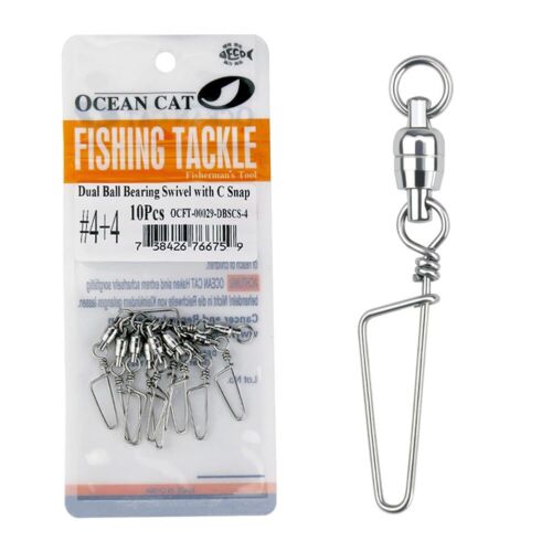 OCEAN CAT 10 Pcs Fishing Ball Bearing Swivel with Coast Snap Copper Stainless St - Picture 1 of 8