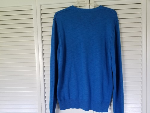 Lucky Brand Men's Cloud Soft V Neck Sweater Long Sleeve Blue Pull Over Size Med - Picture 2 of 5
