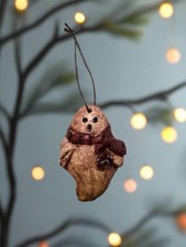 Primitive Halloween Fall Handcrafted USA Ghost Ornament 3"