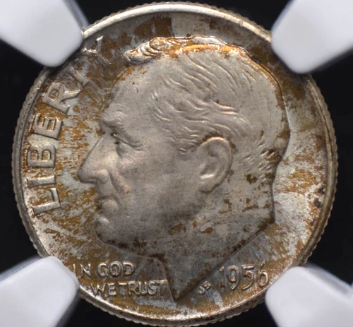 1956 D ROOSEVELT DIME NGC MS 66 WELL STRUCK AND QUITE CLEAN WITH SOME LIGHT