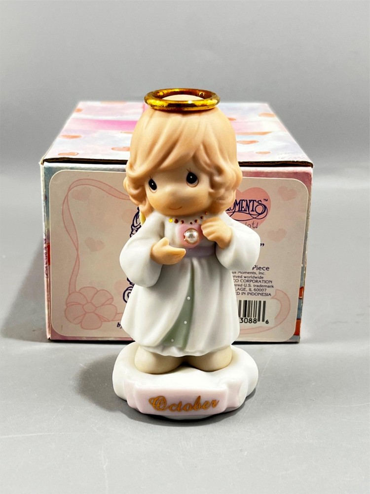 Precious Moment October Birthstone Angel Figurine w/ Box