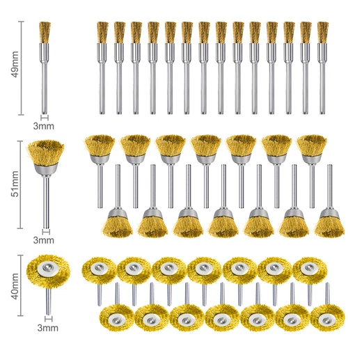 45Pcs Brass Polishing Wire Cup Mix Brush Set for Dremel Rotary Tool Accessories - Picture 2 of 9