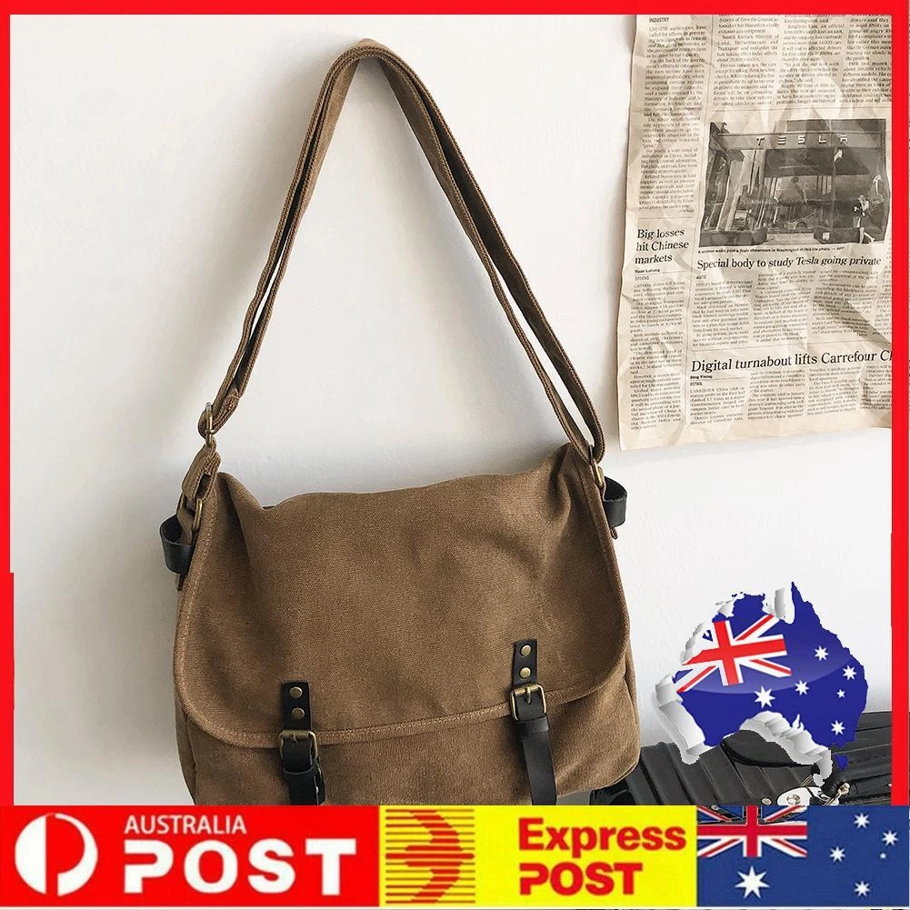 Canvas Crossbody Bag Flap Buckle Fashion Unisex Handbags for Gift