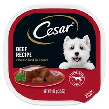 Cesar Classic Loaf in Sauce Beef Recipe 24 Count Gourmet Dog Food Trays