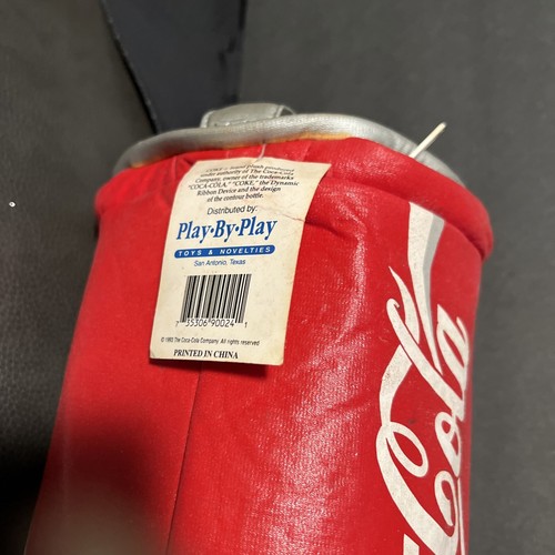 10" Plush Coke Can With White Coca Cola Bear New Old Stock - Picture 5 of 8
