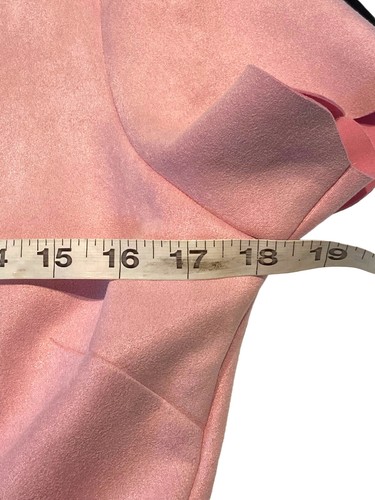 Papagallo Pink Faux Suede Dress Fit and Flare 4 Scalloped Hem - Picture 11 of 12