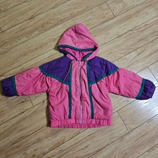 Vintage 90's Purple Pink London Fog Full Zip Puffer Coat / Size 3T