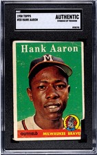 1958 TOPPS HANK AARON  #30  SGC AUTHENTIC (TRIMMED)
