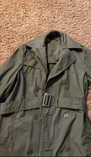 Vintage US Army Trench Coat Raincoat Reg 34L Military Issue 8405-00-965-2147