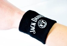 Jack Daniels Whisky Schweißband Armband Schwarz Geldscheinfach verschließbar