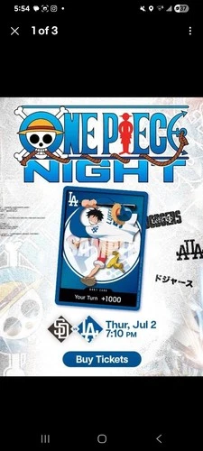 One piece luffy don card promo + Hat Padres vs Dodgers UNIQLO Field (pre-order)