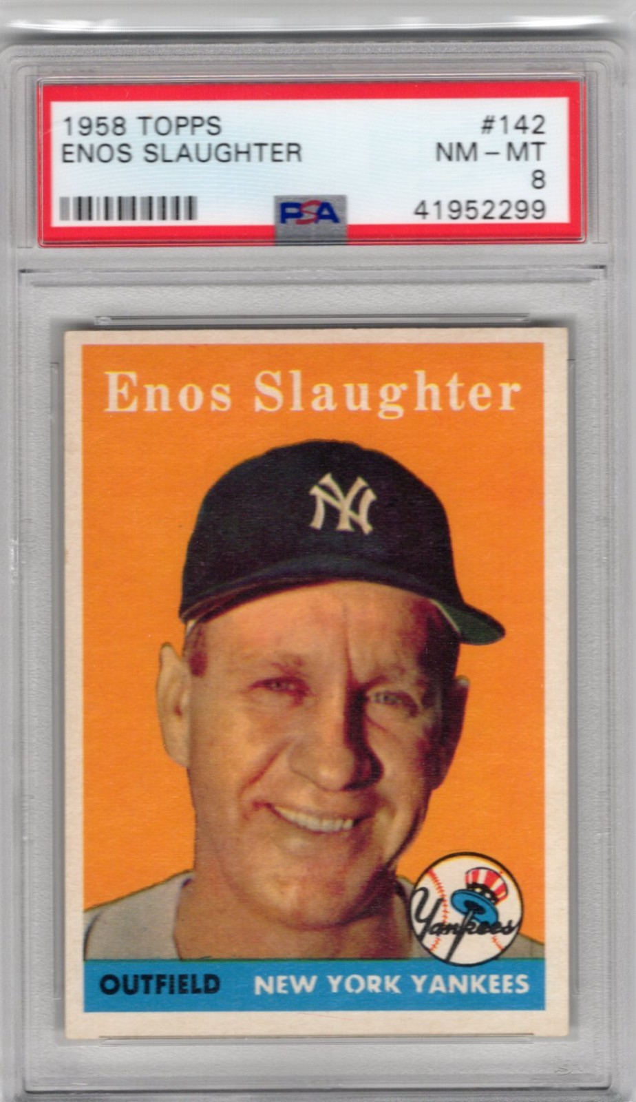 1958 Topps Baseball Set Break Enos Slaughter 142 PSA 8 NM YANKEES