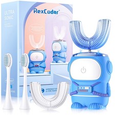 Ultrasonic Kid's U-Shaped Toothbrush, IPX7 Waterproof, Five Cleaning Modes,Ca...