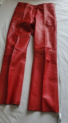 Vintage Rick Owens Lederhose Rot -Archive- Made in Italy- Gr.42