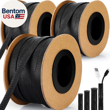 450 Feet 1/4, 1/2, 3/8 Inches Wire Loom PET Expandable Braided Sleeving Braided