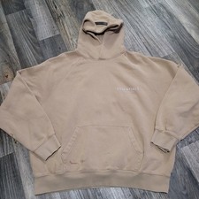 Fear Of God Essentials Hoodie Beige Size Medium Distressed 