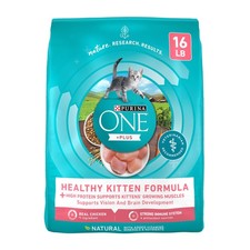 Purina ONE High Protein, Natural Dry Kitten Food, +Plus 16 Pound (Pack of 1)  2.91 per pound