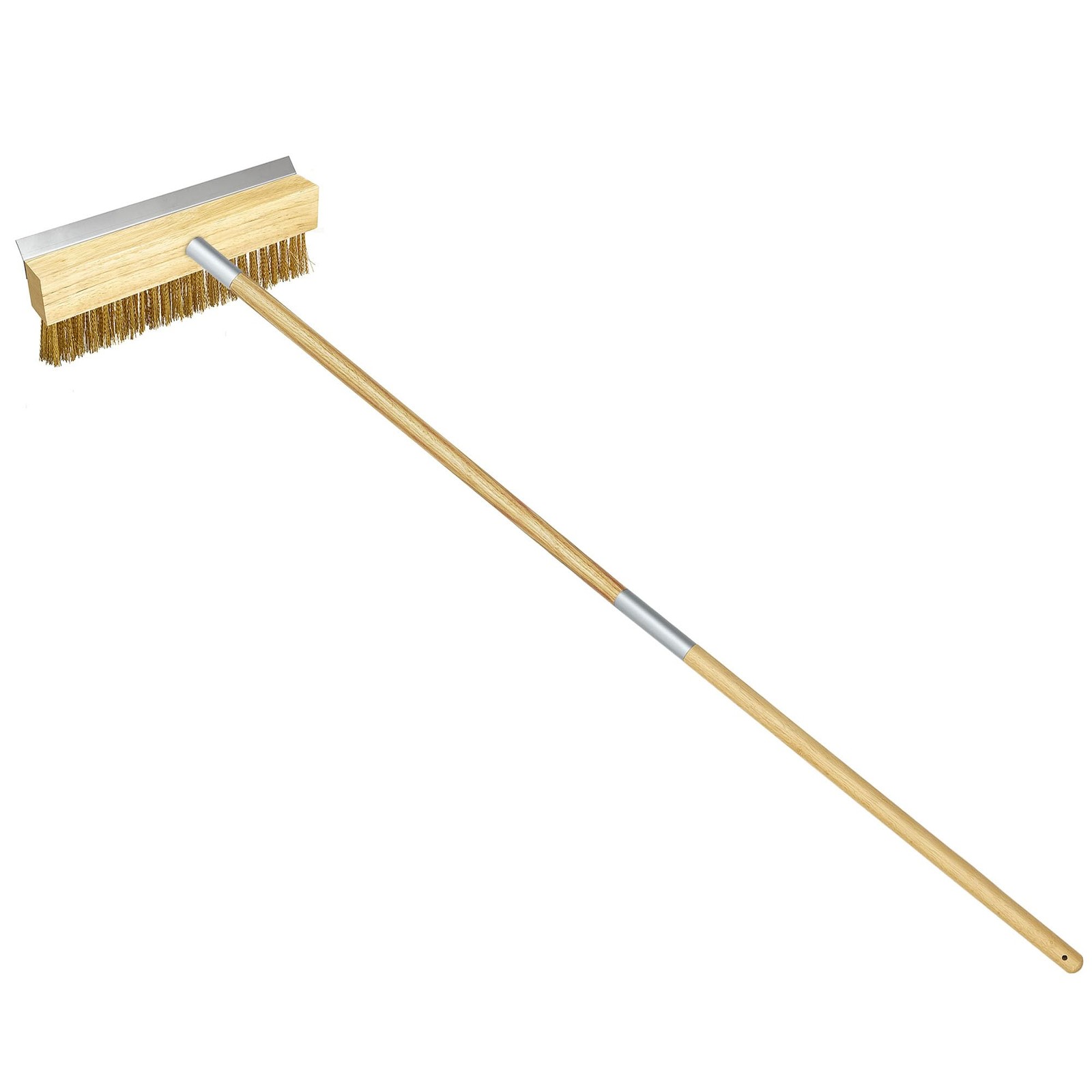 LRUI Pizza Oven Brush with Scraper,41-Inch Long Wood Handle Brass Bristles,Ou...