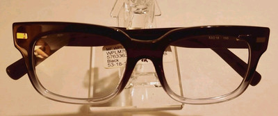 WPLM701-001 Black Full Rim Eyeglass RX'able Frames Rectangular 53-18-150 NWT 