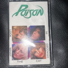 1986 Poison Cassette "Look What the Cat Dragged In" Enigma/Capitol Records Good 