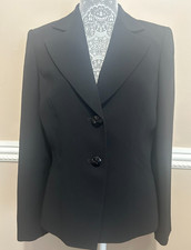 WOMENS TAHARI ARTHUR S. LEVINE BLAZER BLACK 2 BUTTON SIZE 10