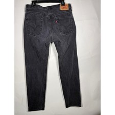 Levis 501 Original Fit Jeans Mens 36x34 Faded Black Button Fly Straight Leg