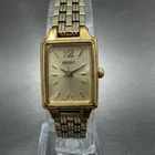 Seiko Tank Watch Women 16mm Champagne Dial Gold Tone 1N01-0FH0 New Battery HJFJY