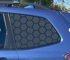 2PCS 40x95cm Universal Rear Side Window Honeycomb Decal Stickers, Matte Black