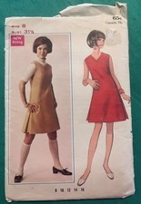 Butterick sewing pattern 4719 mod A-line jumper dress miss size 8 vtg 60s UNCUT