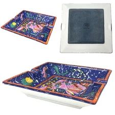 HERMES Ashtray Pierre de Lian Doxidan Blue New Beautiful Used HERMES Interior Sm