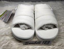 Ugg Maxxer White Woven LOGO Slide Sandal Sugarcane Mens Sz 9/Wmn10.5  1137970