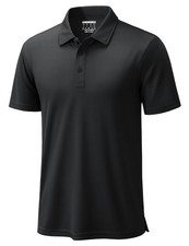 TACVASEN Mens Polo Shirts Short Sleeve Dry Fit Performance X-Large, 01 Black
